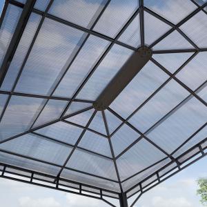 Sunset Deluxe luxus ALU kerti pavilon, pergola rendezvénysátor 3x4m oldalfüggönnyel