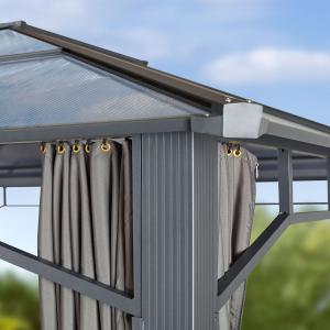 Sunset Deluxe luxus ALU kerti pavilon, pergola rendezvénysátor 3x4m oldalfüggönnyel