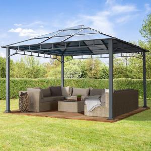 Sunset Deluxe luxus ALUMÍNIUM kerti pavilon, pergola rendzevénysátor  polikarbonát tetővel 4x4m