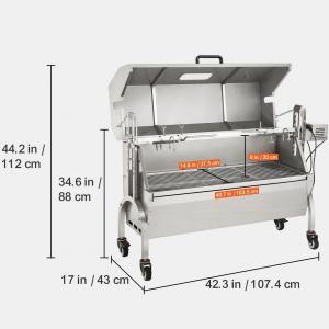 Sütőnyárs BBQ Grill Sertés, Bárány, Csirke Sütő 50W,60 kg rozsdamentes acél