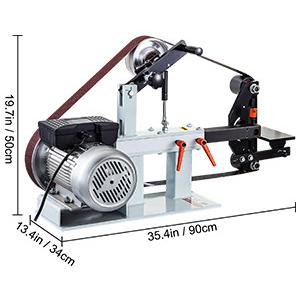 Szalagcsiszoló, 2db 208 cm szalaggal, 3db csiszolókoronggal, 110 V-os 1,5 kW