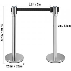 Szalagos kordonoszlop 2db 90 cm