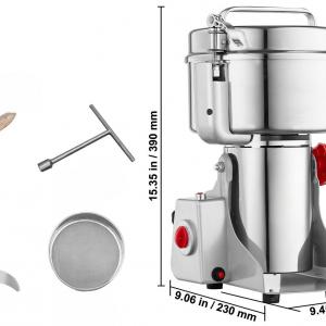 Szárazanyag-daráló gép rozsdamentes acél kivitelben – 2500 g, 3400 W