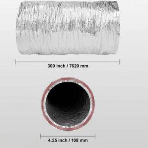 Szellőzőcső légcsatorna Ipari fém elszívó ventilátorhoz  101,6   mm flexibilis cső mérete: 7,62 m