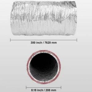 Szellőzőcső légcsatorna Ipari fém elszívó ventilátorhoz 203,2 mm flexibilis cső mérete: 7,62 m