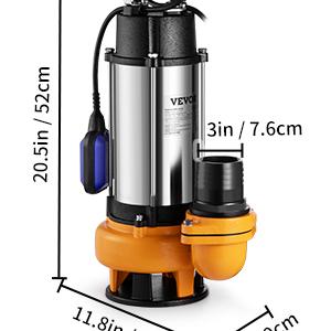 Szennyvízszivattyú  2200 W 60000 l/h 10 m vezetékkel