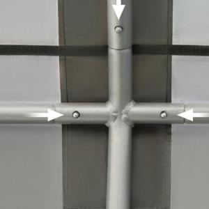 Szerszámtároló sátor, mobilgarázs 9,8 m³ – 190 × 230 × 225 cm,  2 db szellőzőnyílással, szürke
