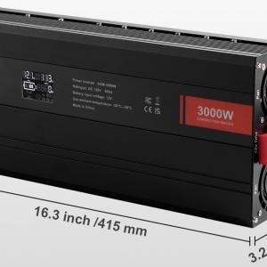 SZOLÁR INVERTERES TÖLTŐ 3000 W DC12V–AC230V LCD kijelző