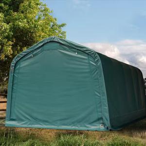 Takarmánytároló, állattaró sátor sátorgarázs 3,3x6,0 m,  ponyva tűzálló PVC  talajrögzítéssel
