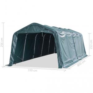 Takarmánytároló, állattaró sátor sátorgarázs 3,3x8,00 m PVC 550 g/m²