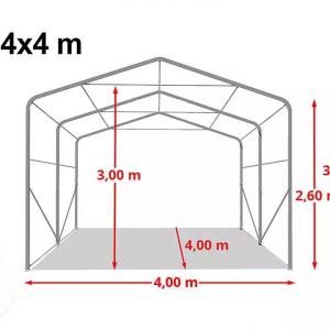 Takarmánytároló, állattaró sátor sátorgarázs 4x4 m ponyva PVC talajrögzítéssel zöld  (16m2)
