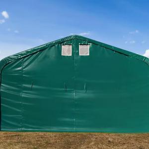 Takarmánytároló, állattaró sátor sátorgarázs 6x6m ponyva PVC talajrögzítéssel zöld
