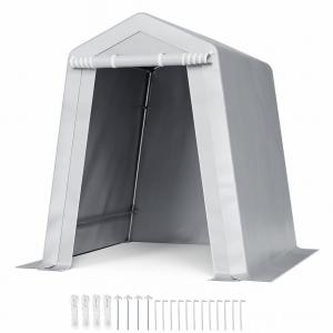 Tárolósátor, motorgarázs 1,83 × 1,83 m – kb. 3,35 m² / 7,2 m³, szürke dupla bevonatú PE ponyvával és horganyzott acélvázzal