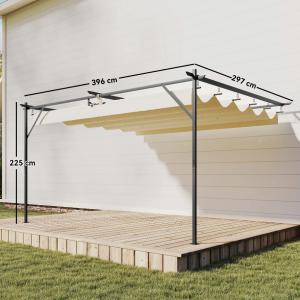 Terasz balkon pergola napernyő 4x3m krémfehér