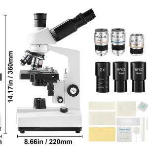 Trinokuláris Mikroszkóp – 5000x Nagyítás, 12 Nagyítási Lehetőség, Állítható LED