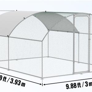 Tyúkketrec, tyúkól, csirkeól kennel tetővel, horganyzott acél 300 x 400 x 200 cm