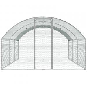 Tyúkketrec, tyúkól, csirkeól kennel tetővel, horganyzott acél 300 x 600 x 200 cm