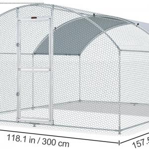 Tyúkketrec, tyúkól, csirkeól kennel tetővel, horganyzott acél 400 x 300 x 200 cm