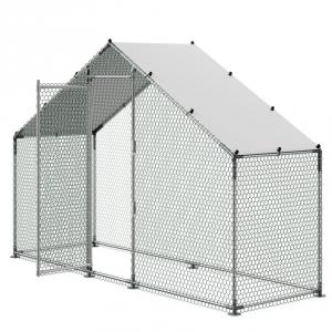 Tyúkketrec, tyúkól fedéllel – Horganyzott acélból, 300 × 100 × 200 cm (4–10 számára)