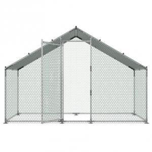 Tyúkketrec, tyúkól fedéllel – Horganyzott acélból, 300 × 100 × 200 cm (4–10 számára)