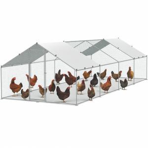 Tyúkketrec, tyúkól fedéllel, etetőnyílással  – horganyzott acél 300 x 800 x 200 cm