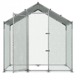 Tyúkketrec, tyúkól fedéllel, etetőnyílással  – Horganyzott acélból, 200x100x200 cm (4-6 csirke részre)