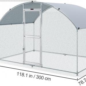 Tyúkketrec, tyúkól, kennel tetővel, horganyzott acél 200 x 300 x 200 cm