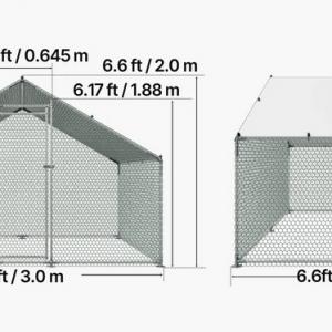 Tyúkketrec, tyúkól tetővel, 3 x 2 x 2 m