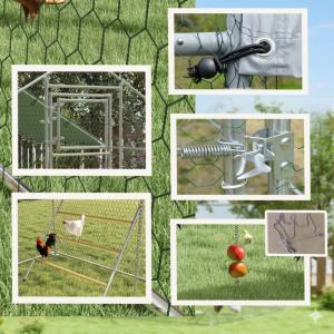 Tyúkól, csirkeól fedett kifutóval és UV-álló tetővel, létrával, ülőrúddal 300cm x 400cm x 195cm