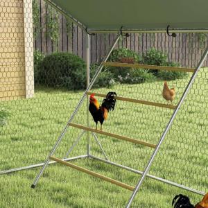 Tyúkól fedett kifutóval és UV-álló tetővel, létrával, ülőrúddal 300 × 800 × 195 cm, 24–30 tyúk részére