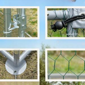 Tyúkól fedett tyúk kifutó zárható ajtóval, acél vázzal 10–15 tyúk számára, 300 × 340 × 190 cm