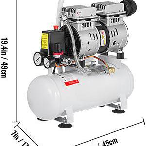 Ultra csendes, olajmentes légkompresszor 550 W- 9 liter tartozék gázfúvókával