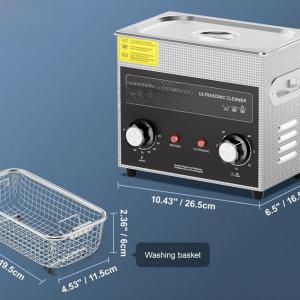 Ultrahangos tisztító 3 literes kapacitással – 40 kHz frekvencia, 120 W ultrahangos és 150 W fűtőteljesítmény, rozsdamentes acél kivitel