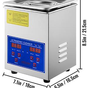 Ultrahangos tisztítógép 40 kHz-es mélytisztítással – digitális vezérlőpanel, 1,8–2l SUS304 rozsdamentes acél tartály, 60 W teljesítmény, professzionális felhasználásra