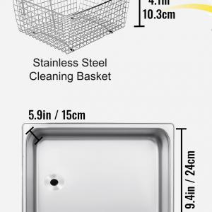 Ultrahangos tisztítókészülék 10 literes tartállyal – kettős frekvencia (28/40 kHz), 240 W ultrahangos teljesítmény, fűtésfunkcióval és digitális vezérléssel,