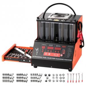 Ultrahangos üzemanyag-befecskendező tisztító és diagnosztikai tesztpad – 6 henger, 28 kHz, 70 W, 2000 ml tartály, 9 vizsgálati mód, EFI/GDI/FSI kompatibilitás