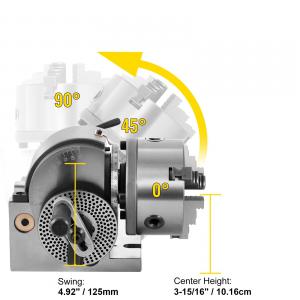 Univerzális precíziós osztófej – 168 mm lengésű, MT2 kúpos, dönthető fejű, masszív öntöttvas kivitel