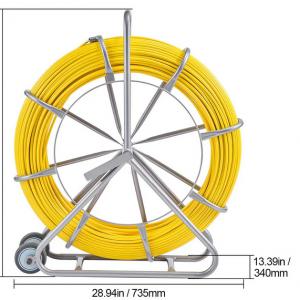 Üvegszálas kábelbehúzó, kábelberudaló 200 m × 7,9 mm – Acél vázzal, fékrendszerrel és kerekekkel