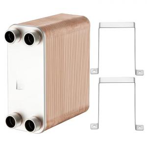 Vákuumforrasztott rozsdamentes acél (316L) lemezes hőcserélő – 30 lemezes, 3/4” MNPT, ipari fűtési és hűtési rendszerekhez