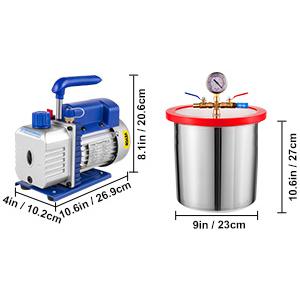 Vákuumkamra szivattyúval készlet  4 m³/h - 11,4 liter