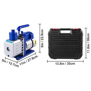 Vákuumszivattyú Vákuumpumpa mérőkészlettel  250W (4,8m³/perc) R22 R134A R410A