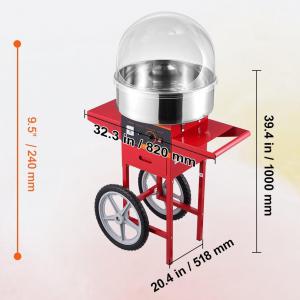 Vattacukor gép kocsival és fedéllel, 1000 W piros