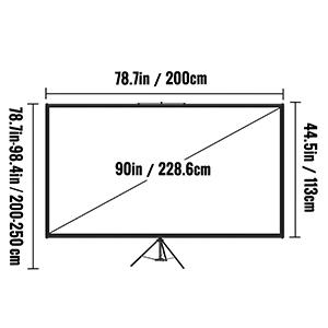 Vetítővászon állvánnyal 16:9 4K HD  228 cm