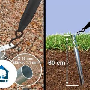 Viharvédelem föld  leszúró horganyzott cső 8 db 60 cm