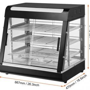Vitrines melegentartó ételkiadó (gőzfűtés, 30–85 °C) 110 liter