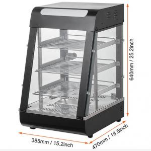 Vitrines melegentartó ételkiadó (gőzfűtés, 30–85 °C) 57 liter