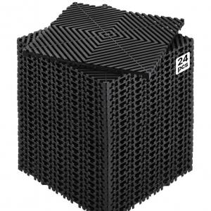 Vízelvezető padlóburkolat, padozat 31x31 cm (24 db) csúszásmentes fekete