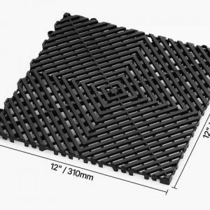 Vízelvezető padlóburkolat, padozat 31x31 cm (24 db) csúszásmentes fekete