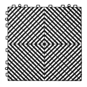 Vízelvezető padlóburkolat, padozat 31x31 cm (50 db) csúszásmentes fekete  4,6m 2