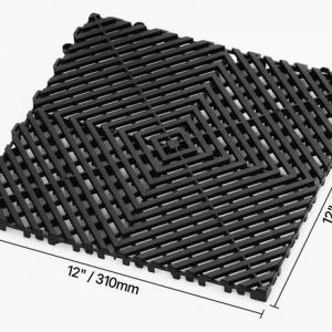 Vízelvezető padlóburkolat, padozat 31x31 cm (50 db) csúszásmentes fekete  4,6m 2